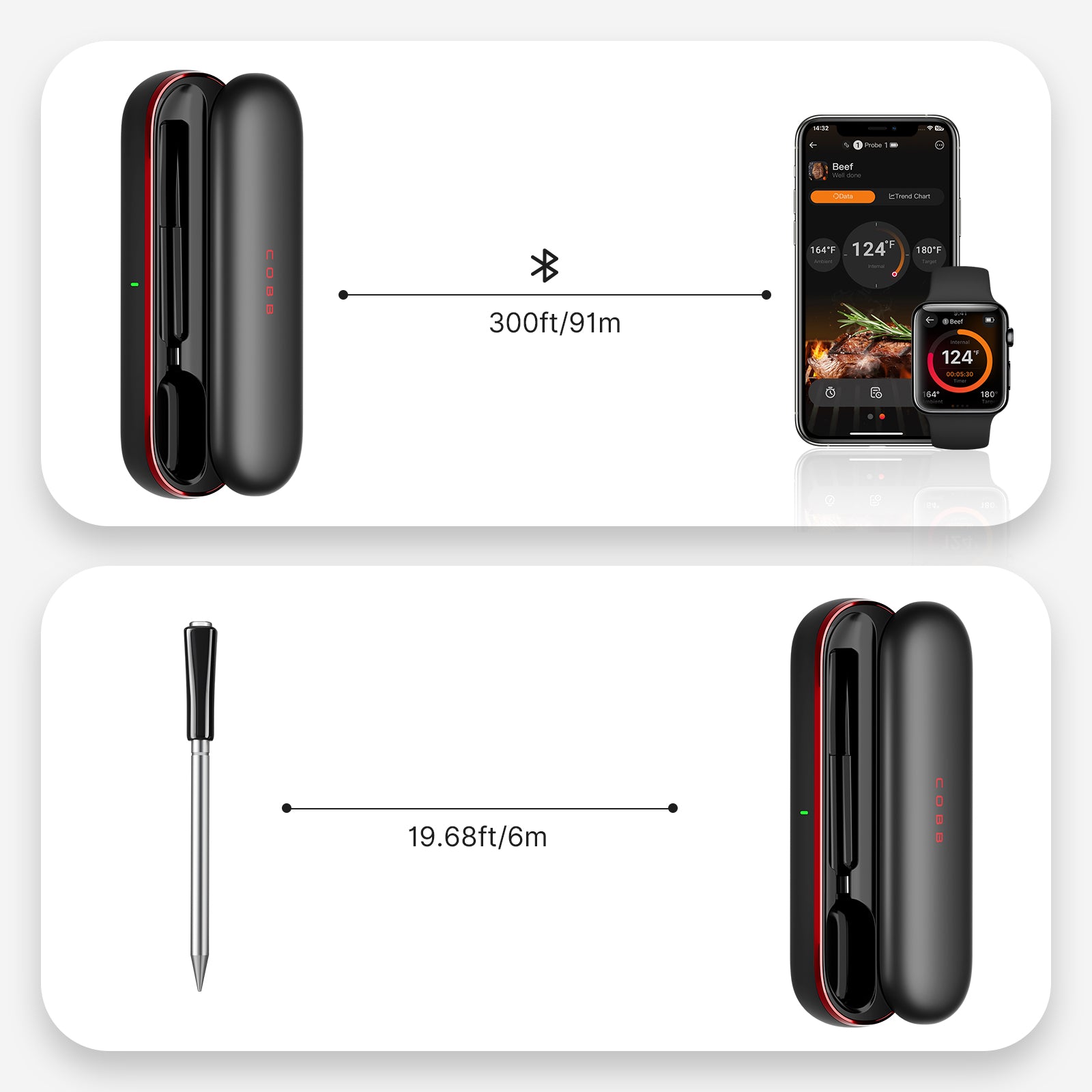 COBB Wireless BBQ Thermometer — Dual Temperature Gauge