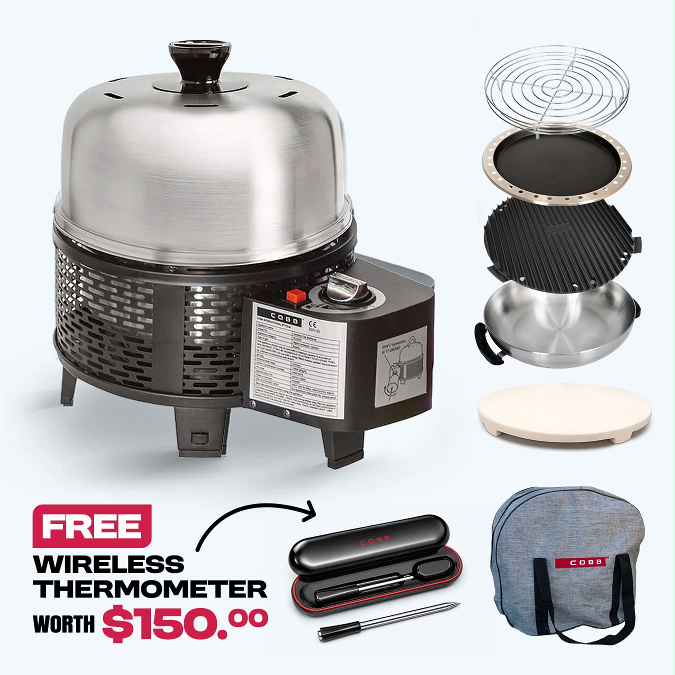COBB Black Gas Everything Bundle + FREE $150 Wireless Thermometer